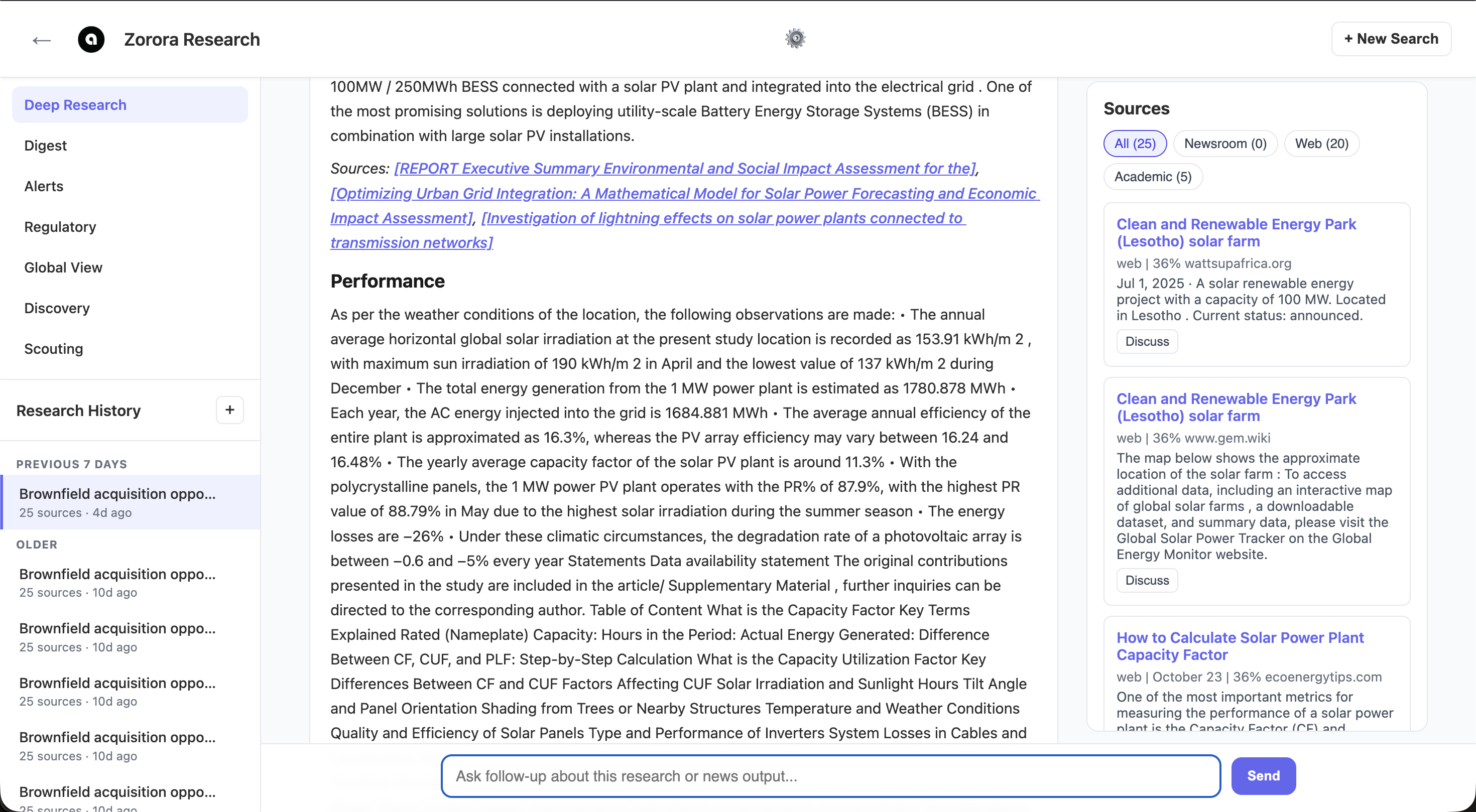 Deep Research results